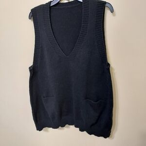 SHEIN Curve Black V-neck knit sweater vest - 1XL Fall Layering